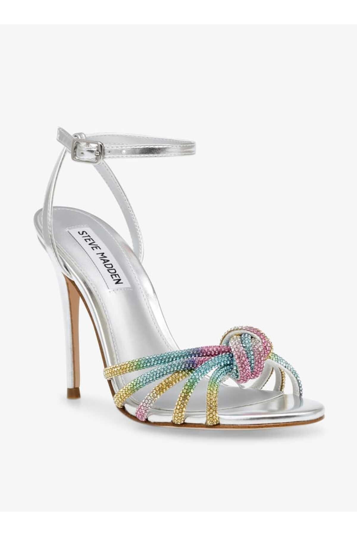 Steve Madden-Women's Embellished Stiletto Sandals with Ankle Strap Closure 1