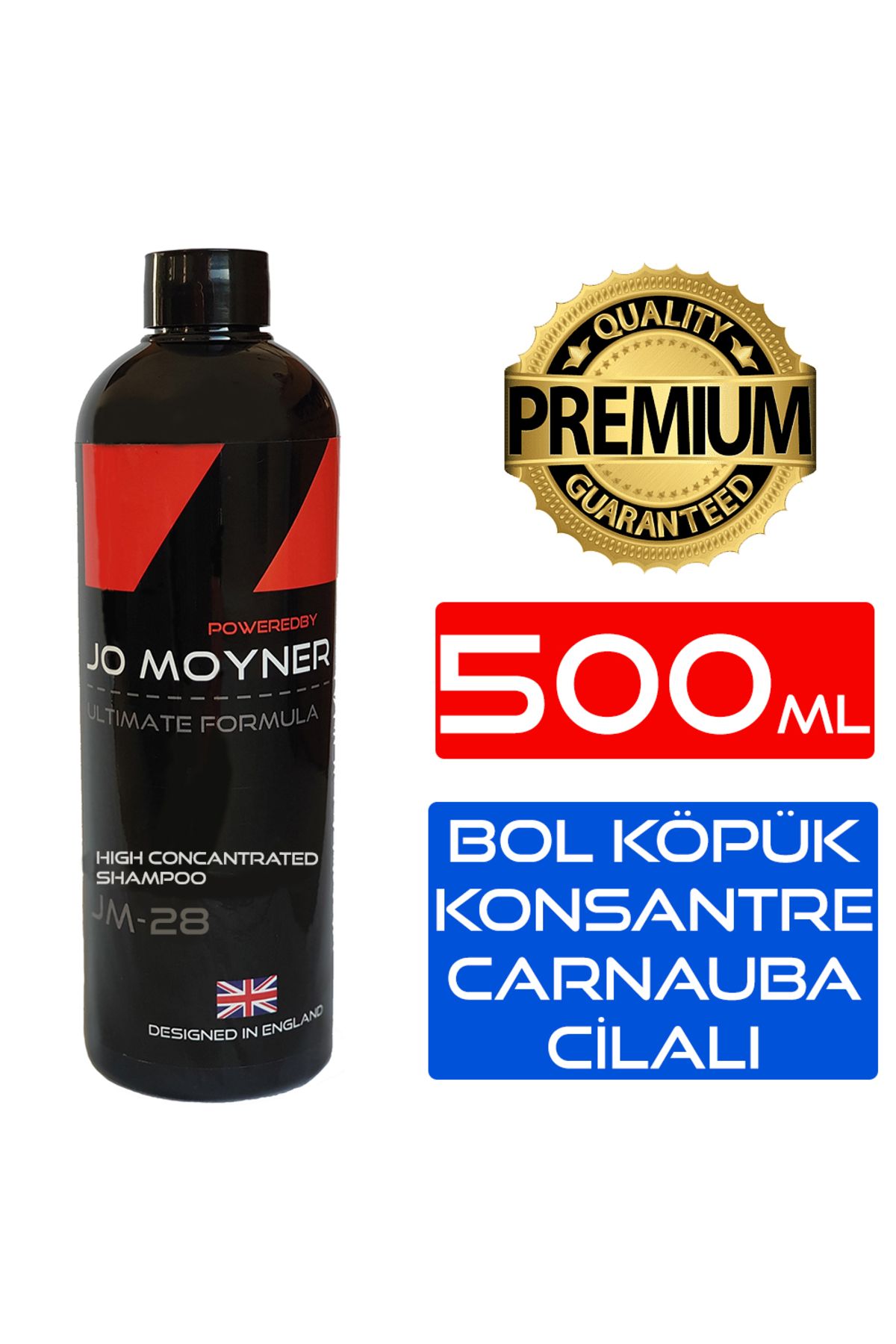 Jo Moyner Fırçasız Cilalı Oto Yıkama Köpüğü Oto Şampuan 500ml Formulated in England