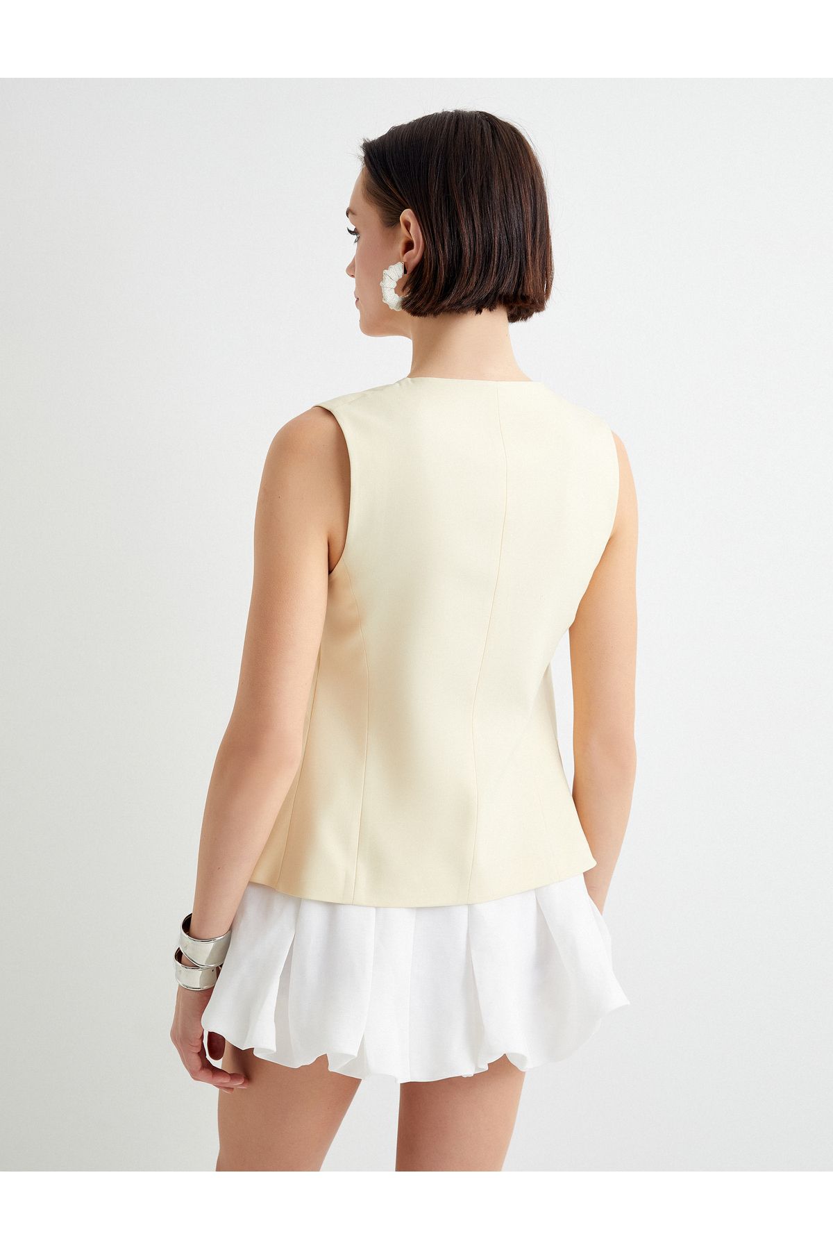Koton-Double Layer Blazer Vest - Buttoned and Fleto Pocket 5
