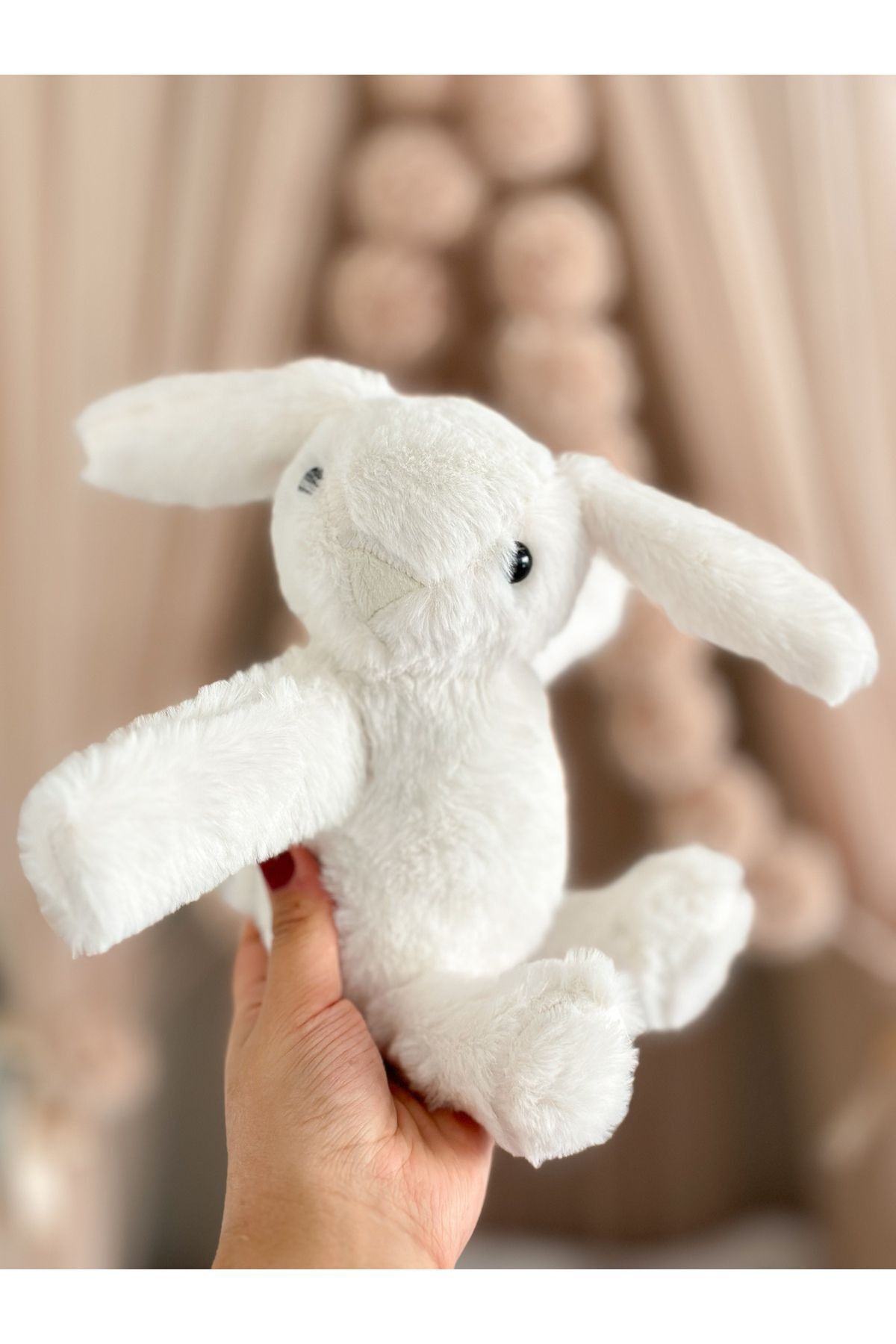 MOISY-Rabbit Patterned Ultra Soft Plush Lap - Hugging Ecru 2