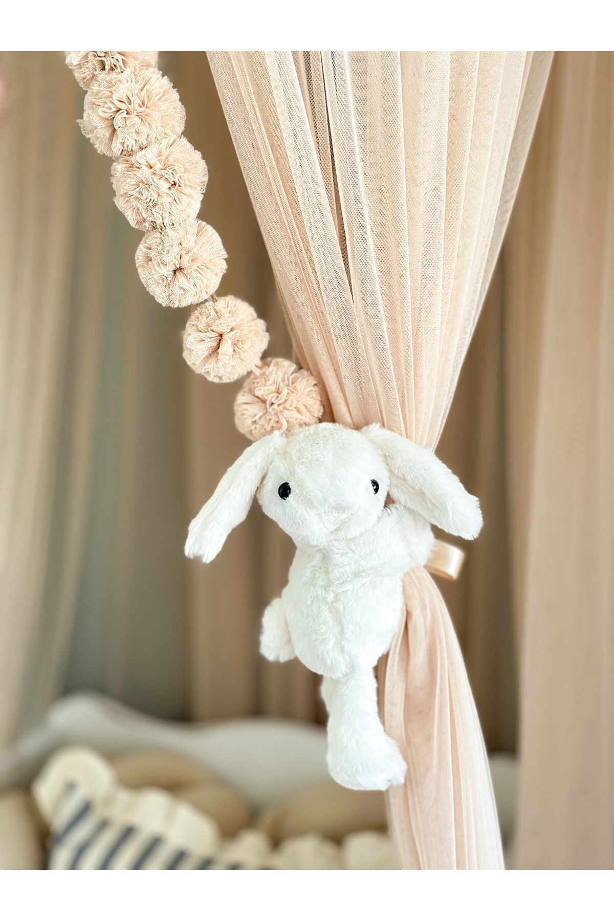 MOISY-Rabbit Patterned Ultra Soft Plush Lap - Hugging Ecru 3