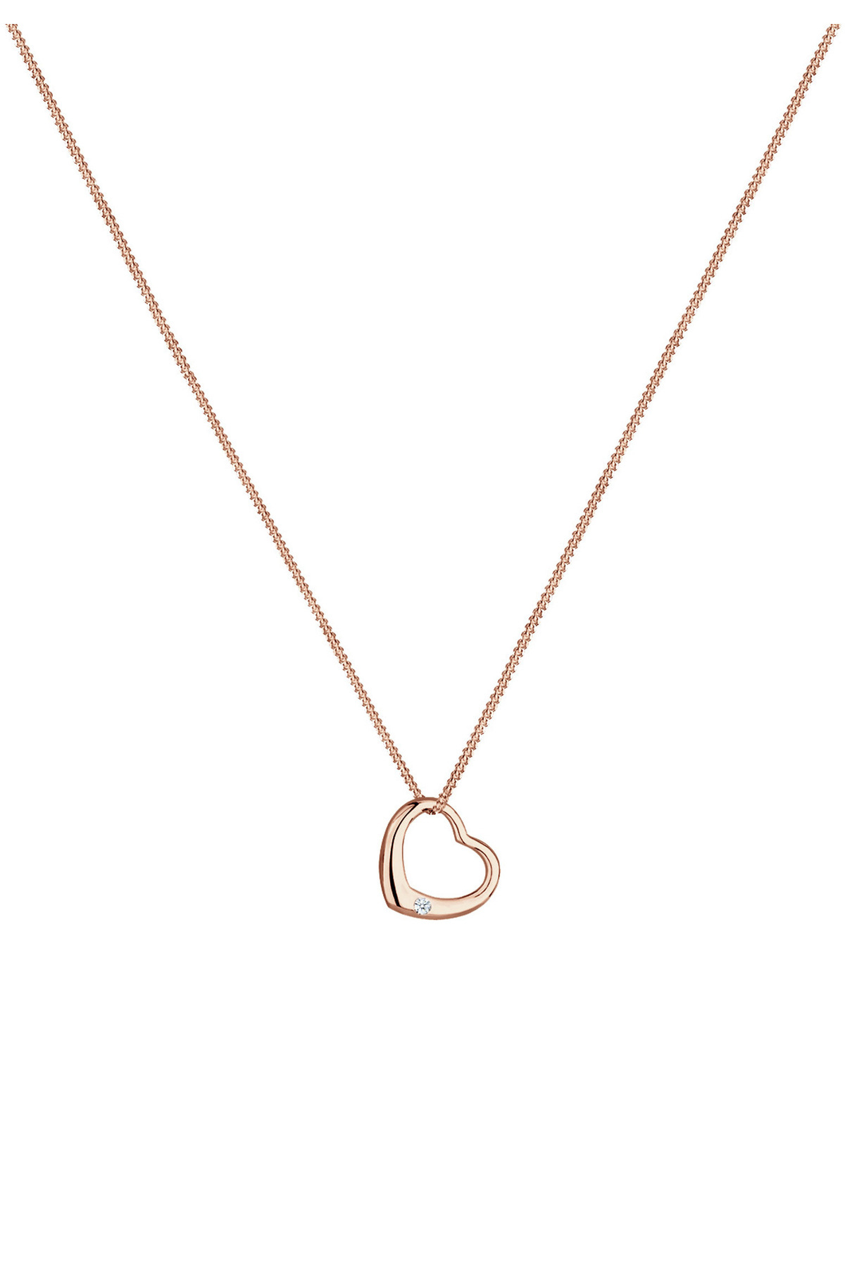 ELLI-Halskette Damen Herz-Anhänger mit Diamant (0,03 ct.) in 925 Sterling Silber 2