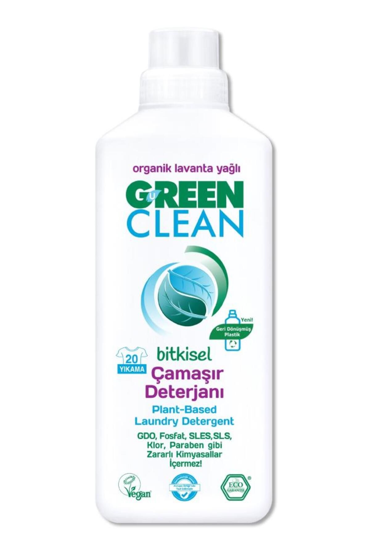 NEZADE STORE Green Clean Bitkisel Çamaşır Deterjanı 1000 ml (20 Yıkama)