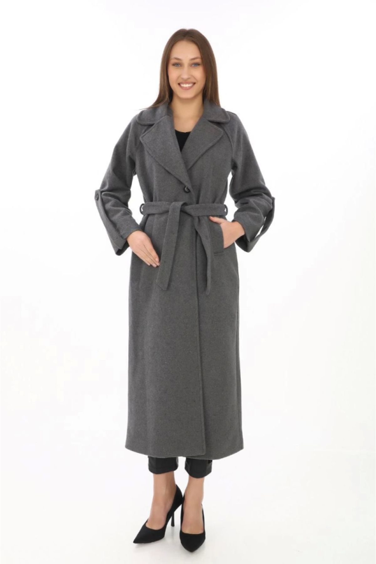 Moka Shopin-Smoked Mokashopin Cashmere Coat - Epaulette and Lined 3