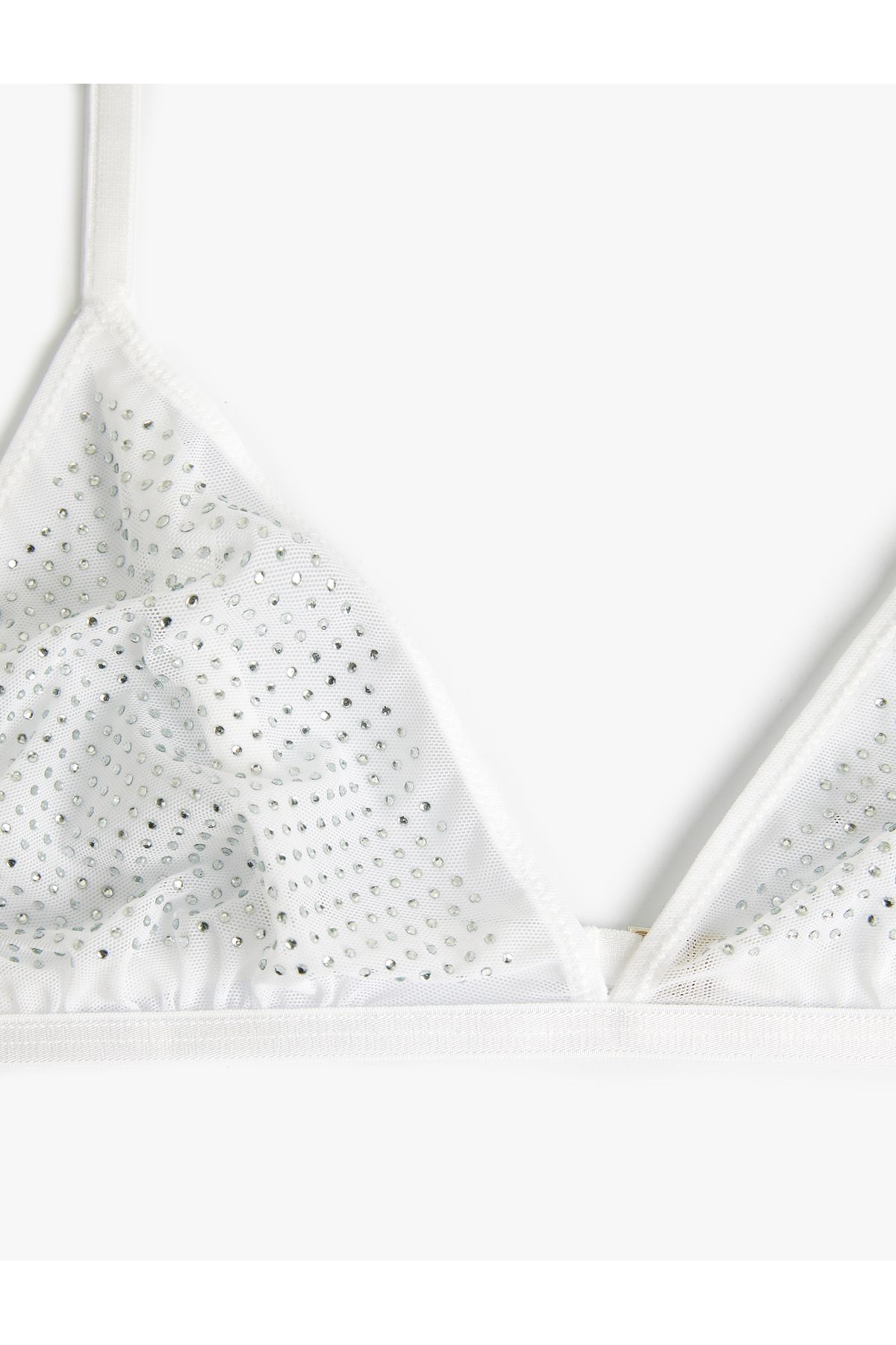 Koton-Bridal Bra with Shiny Rhinestones without Padding and Underwire 2