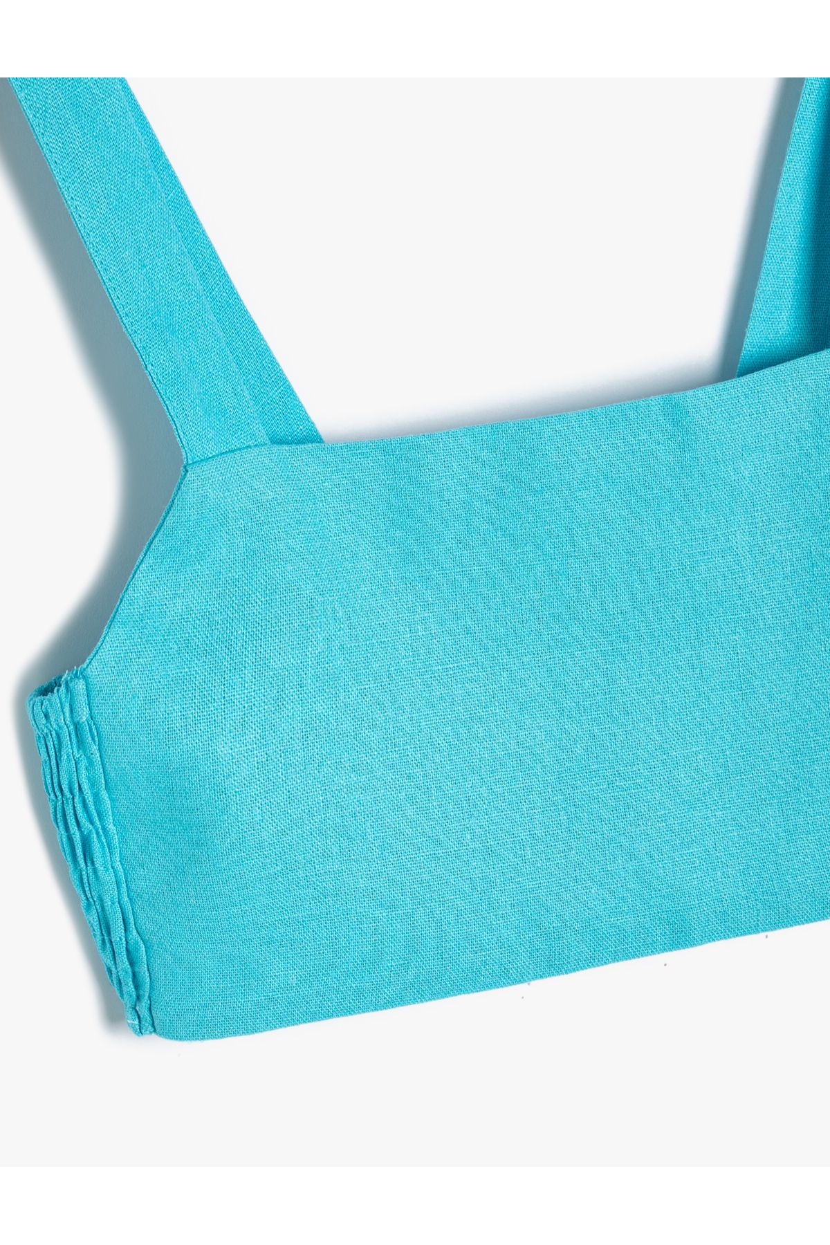 Koton-Crop Linen Blouse with Straps and Window Detail on the Back 3
