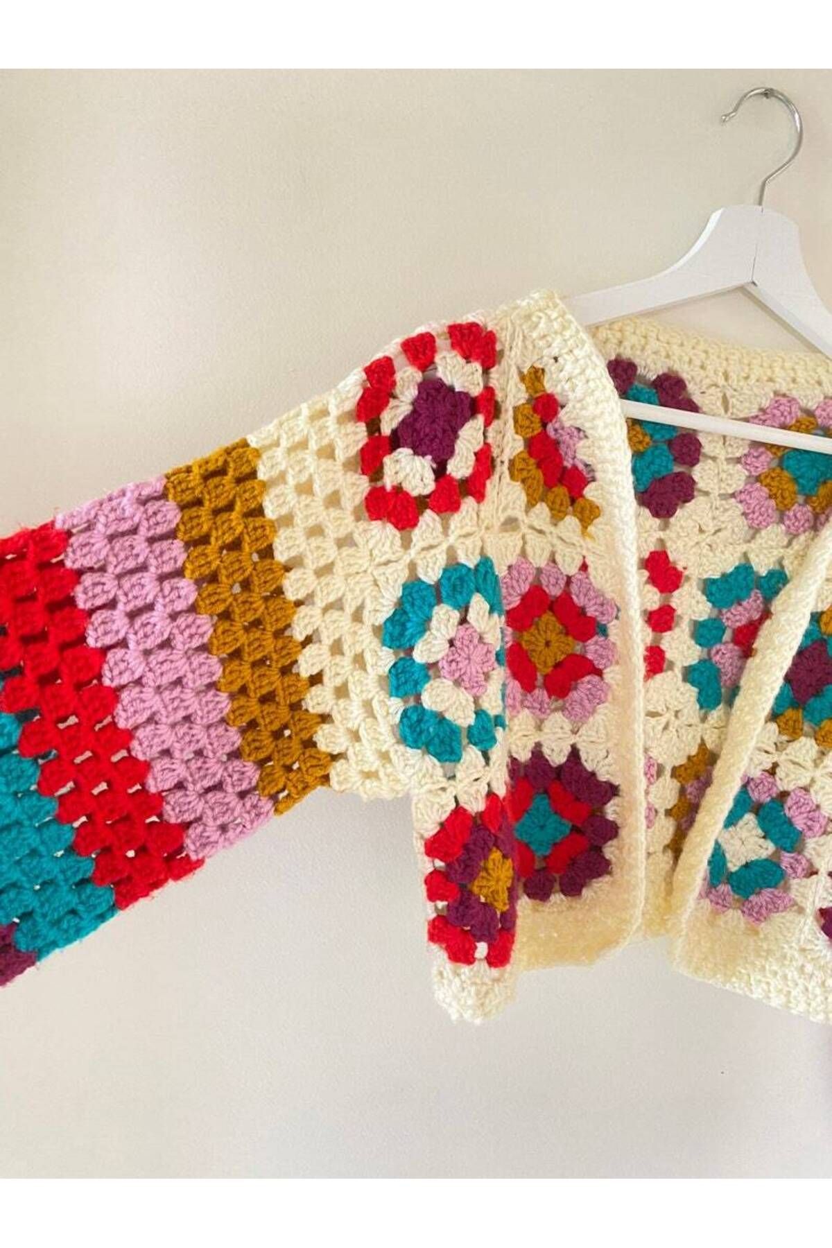 El örgüsü-Cardigan croșetat cu motive pentru femei, cardigan tricotat manual, cardigan la modă 3