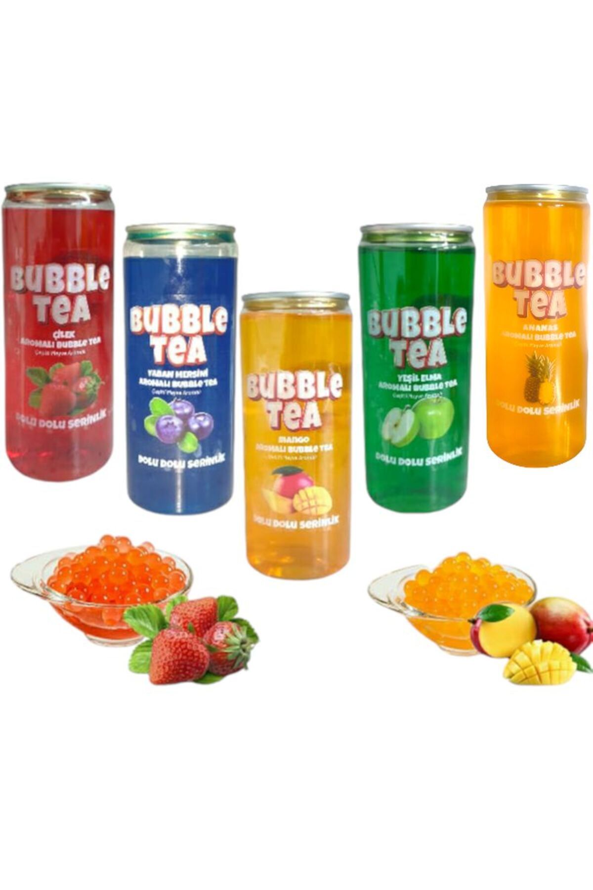 Hazır 5 Adet Bubble Tea içecekleri