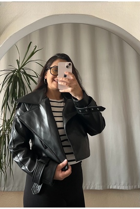 ayriss Vatkalı Deri Ceket