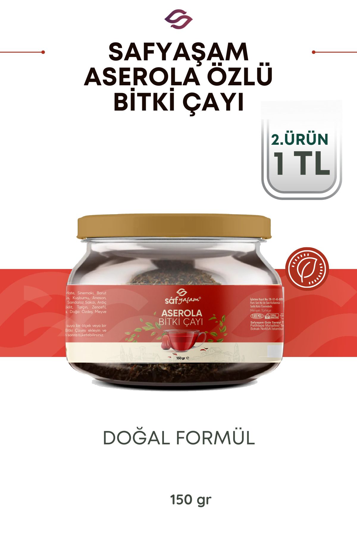 Safyaşam Aserola Özlü Diyet Form Detox Bitki Çayı,tozu Net 150gr