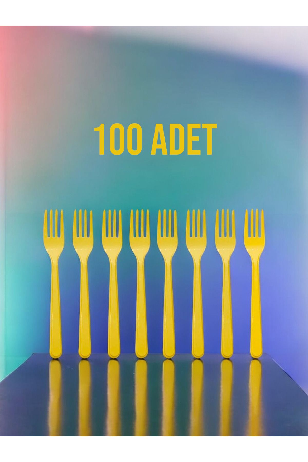 VibeHome-100Pcs Yellow Forks - for Birthday Party and Fun Events 1