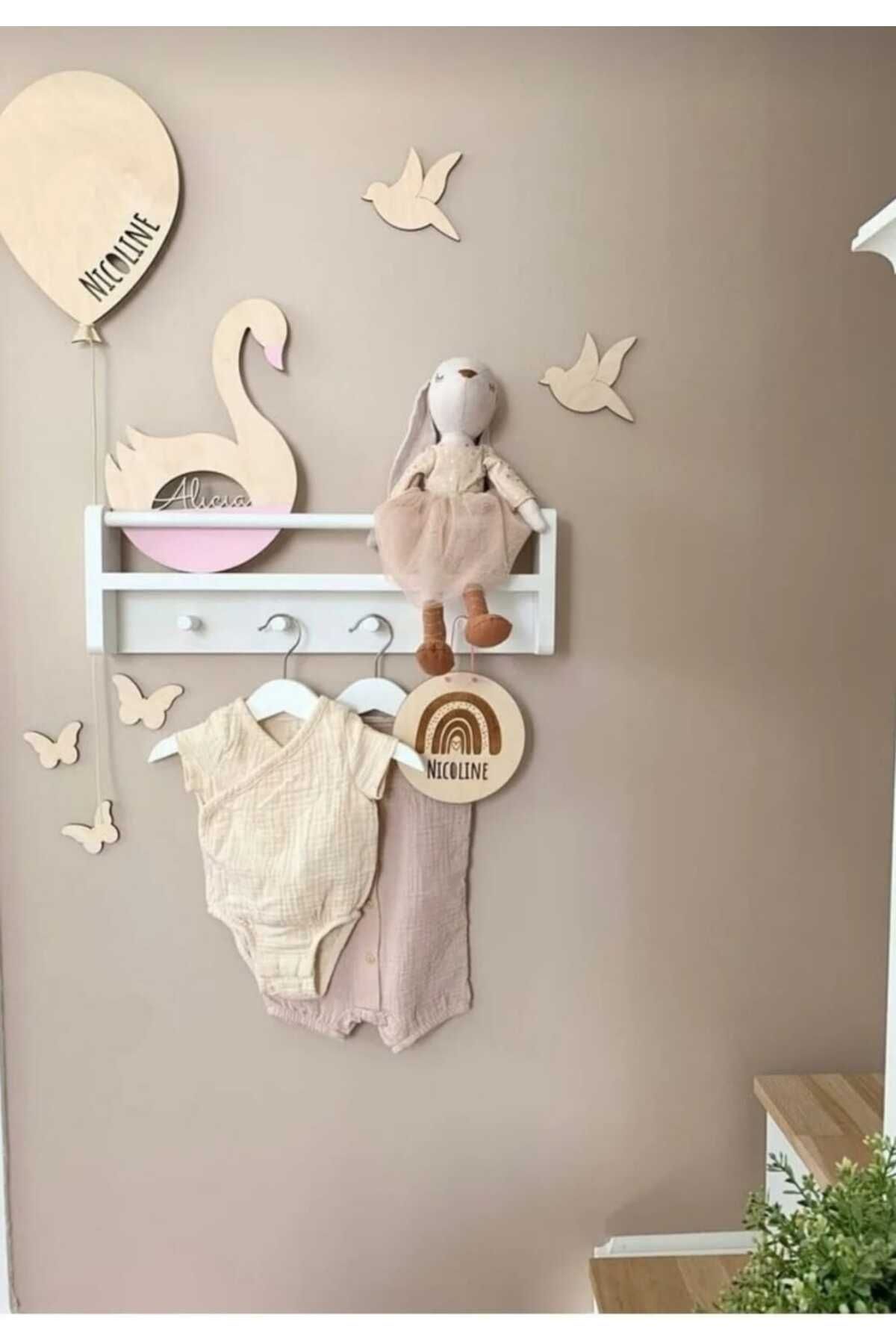 EGN WOODS 70 cm montessorie askılık kitaplık baby room organizer