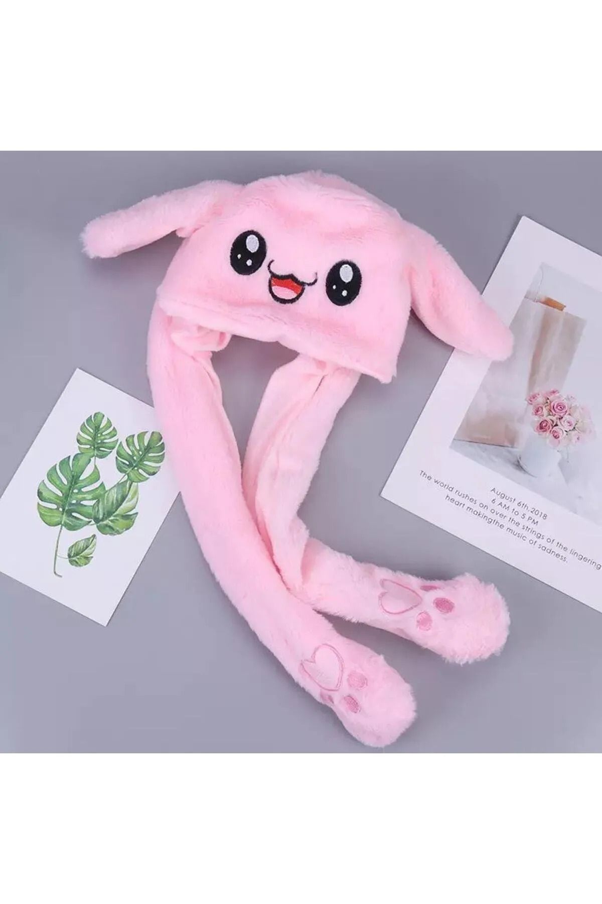 FuryaTedarik-Furya Supply Rabbit Moving Ears Plush Hat Beanie 3