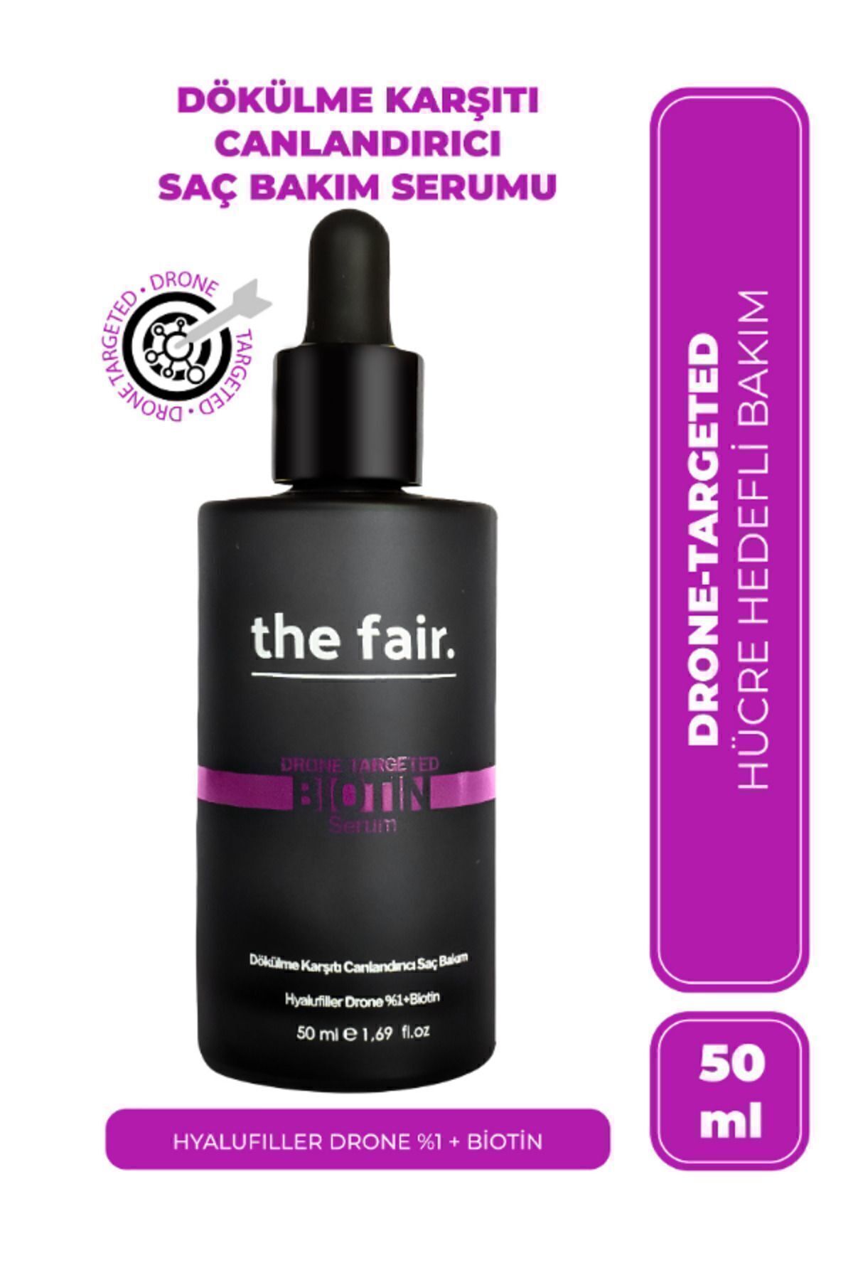 The Fair the fair. Drone-targeted Biotin Dökülme Önleyici Vegan Saç Serumu %1 Hyalufiller Drone Biotin 50ml-1