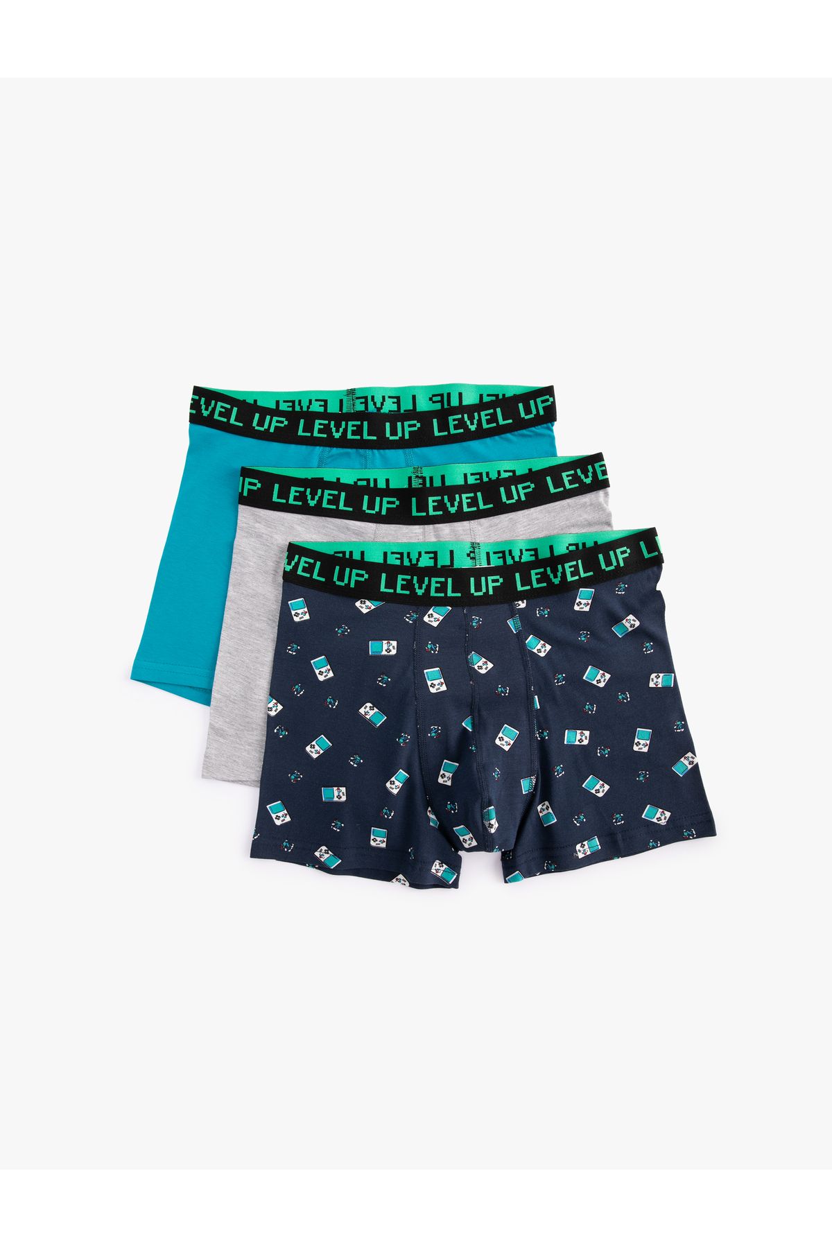 Koton-3-Piece Boxer Set Multicolor Game Printed Slogan 2