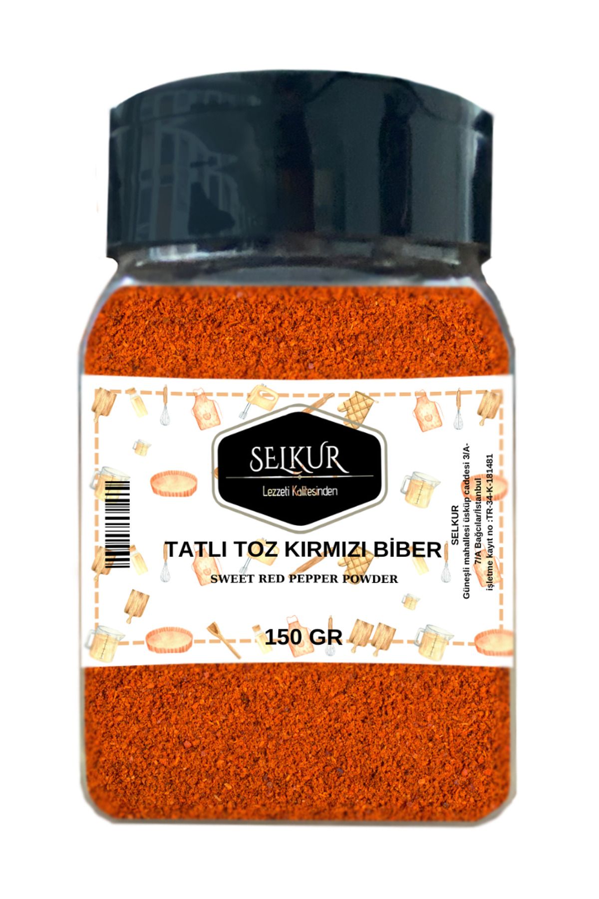 SELKUR Kırmızı Tatlı Toz Biber 150GR(ÖĞÜTÜLMÜŞ)