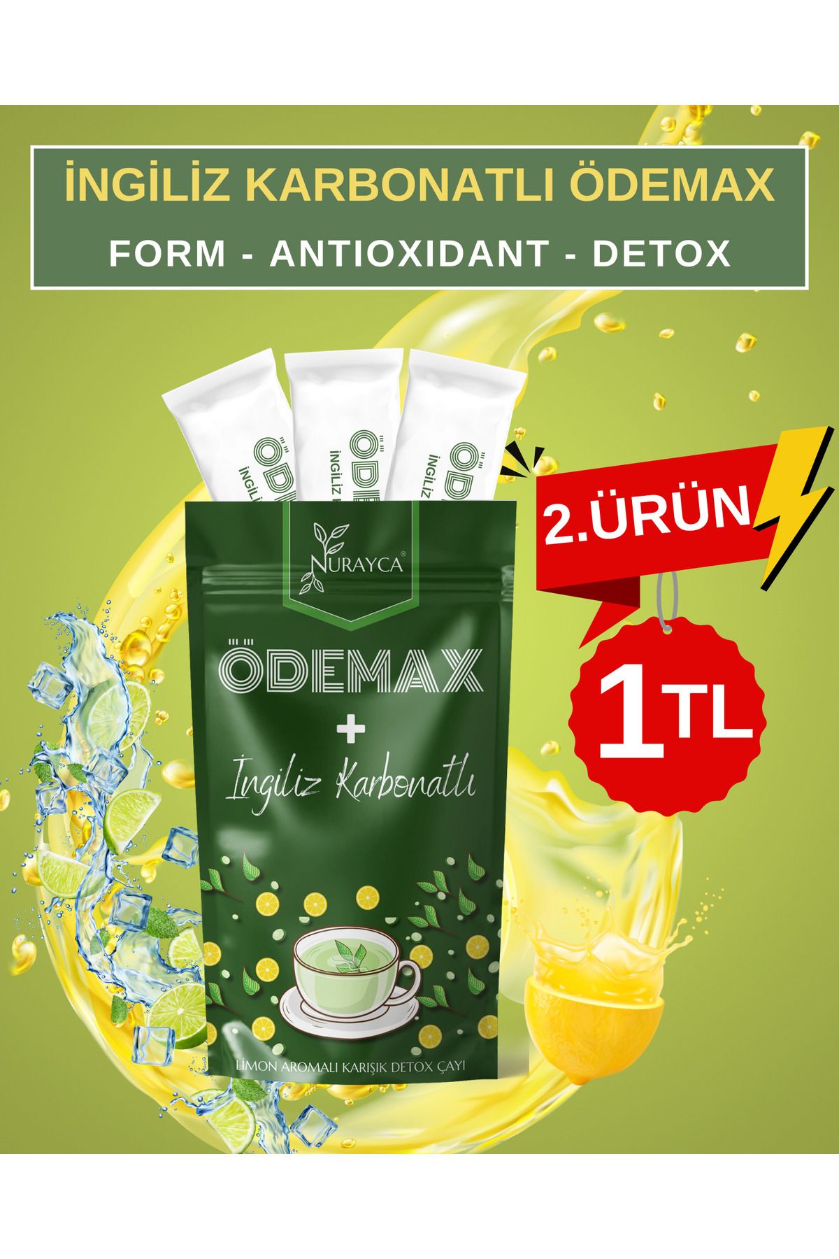 Ödemax İngiliz Karbonatlı Limon Aromalı Karışık Çayı 100gr