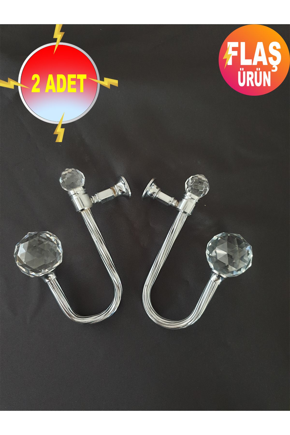 GİZEM SHOP-Renso 2Pcs Curtain Background Hangers - Home Easy Mount Design 5