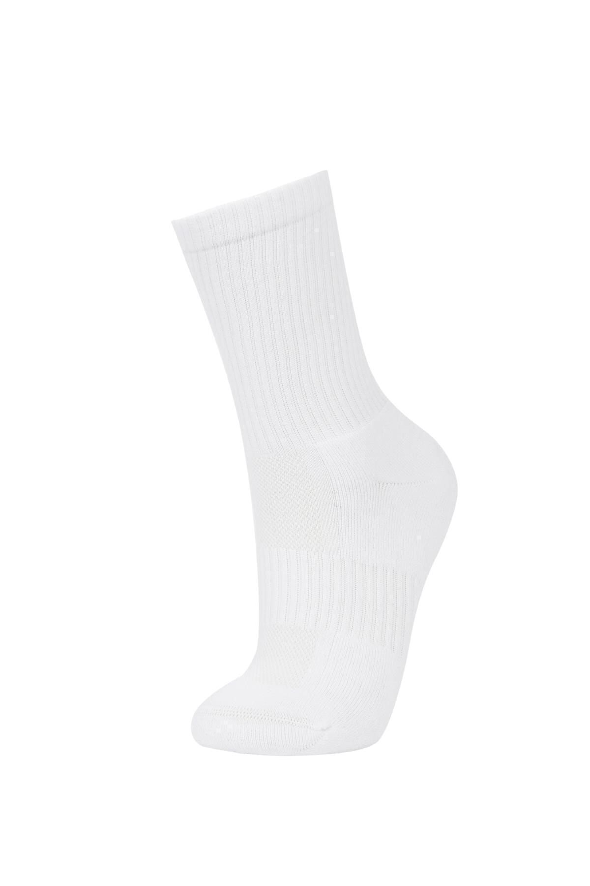 Bellanora Tekli Ekonomik Çorap Her Kombine Uygun Düz Beyaz Unisex Tenis Çorap Beyaz