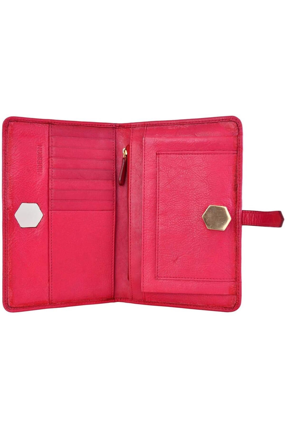 Hidesign-Travel 001 Wallet for Women - Red Leather, Stylish Travel Organizer with RFID Protection 3