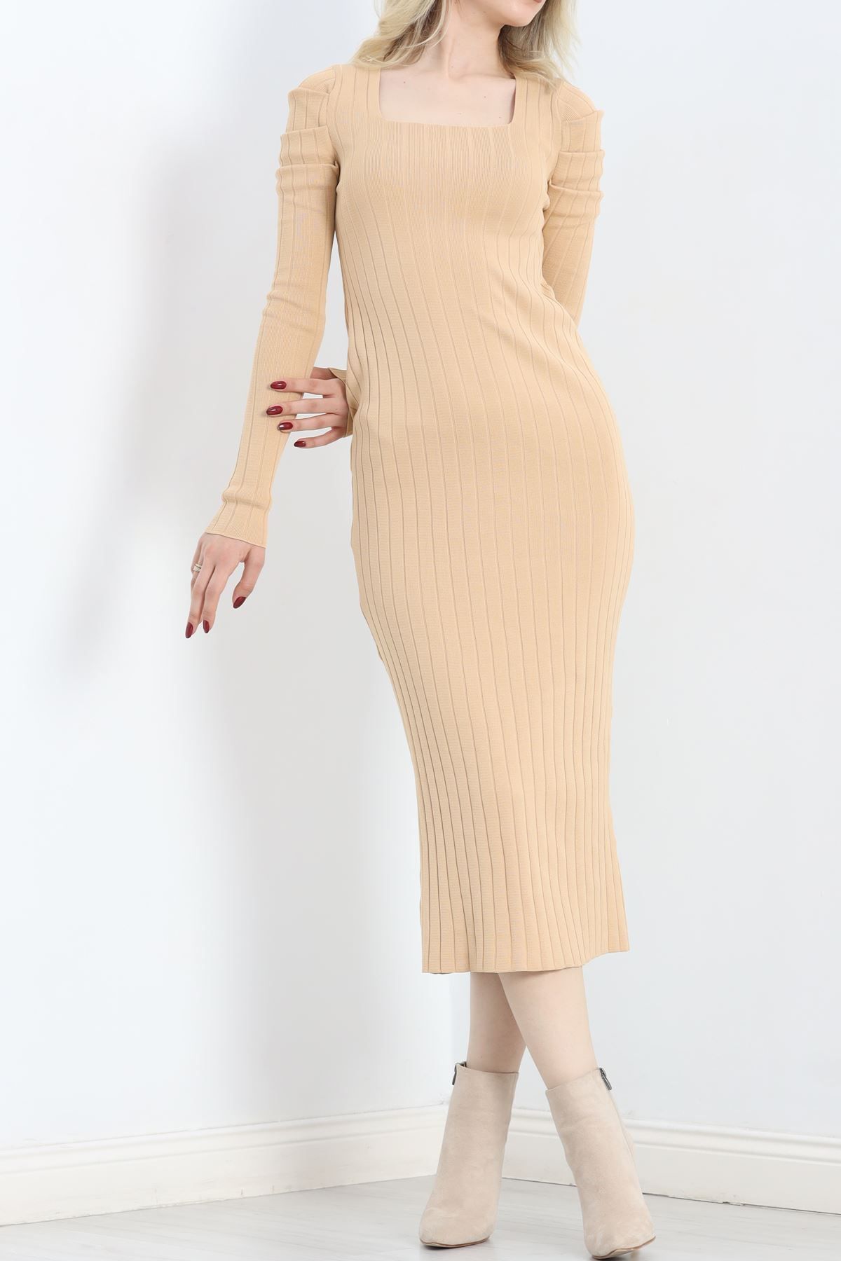 Moka Shopin-Mokashopin Midi Dress - Princess Sleeve, Biscuits - 16821.1766 1