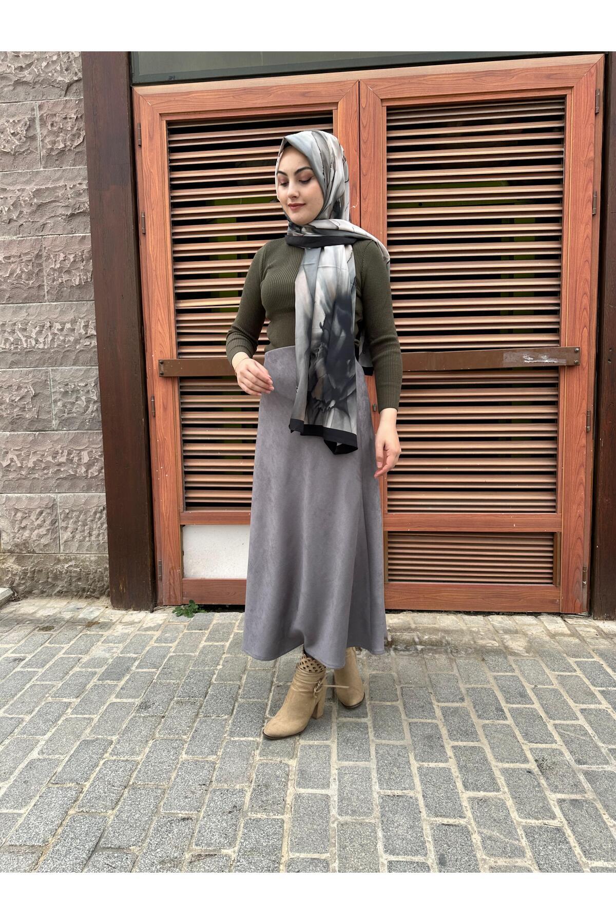 sümeyra-Suede Skirt Knitwear Double Team 8