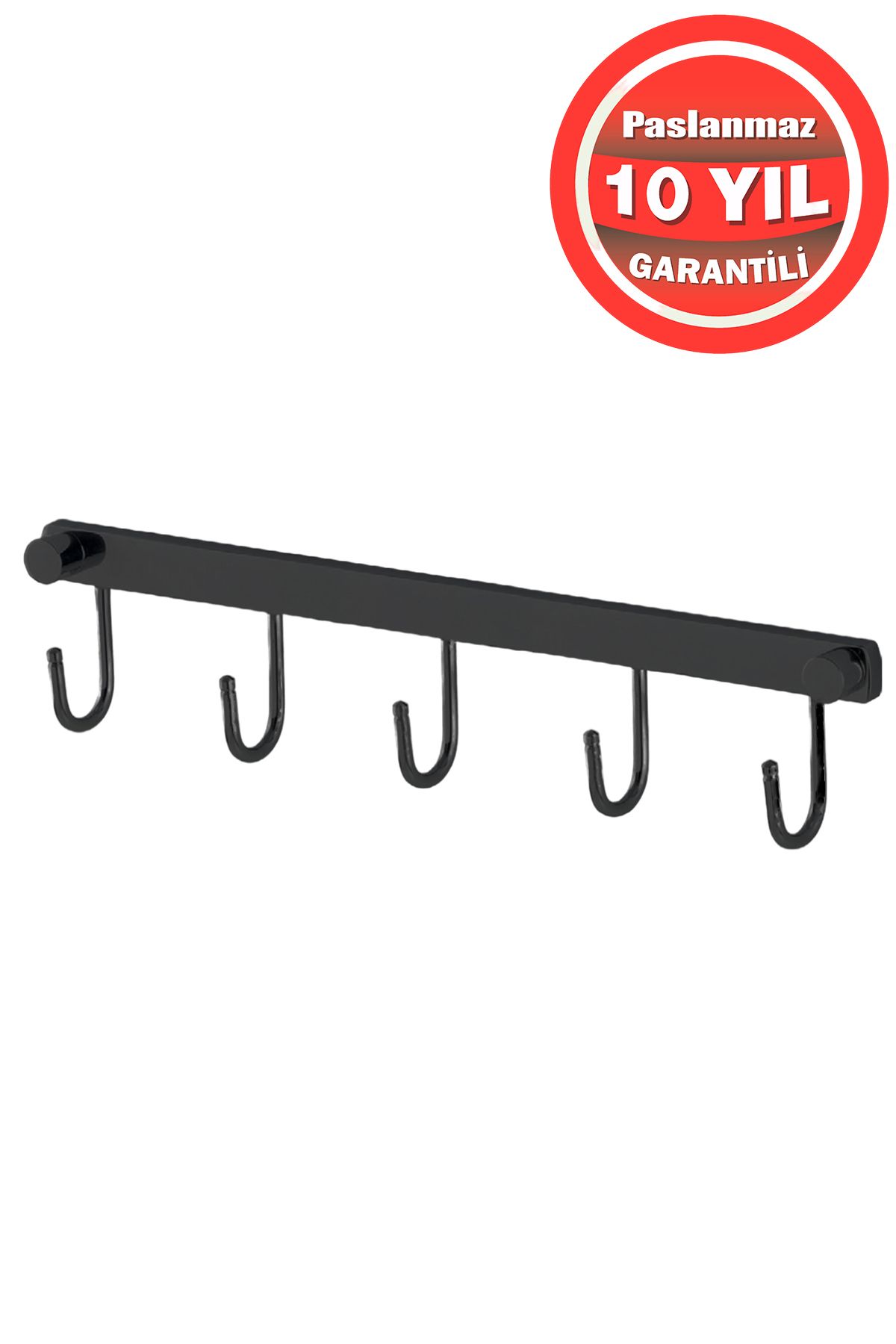 ÇELİK BANYO Paslanmaz Pirinç Mat Siyah Milas 5'li Askılık Havluluk Banyo Askısı
