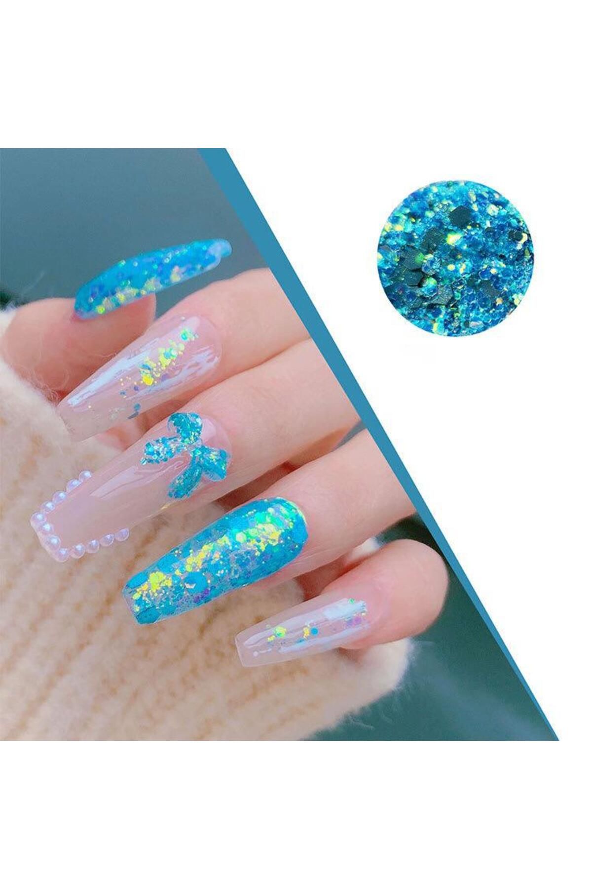 تمبرهای تزیینی ناخن براق ست 12 تایی رنگارنگ ناخن آرت aba nails