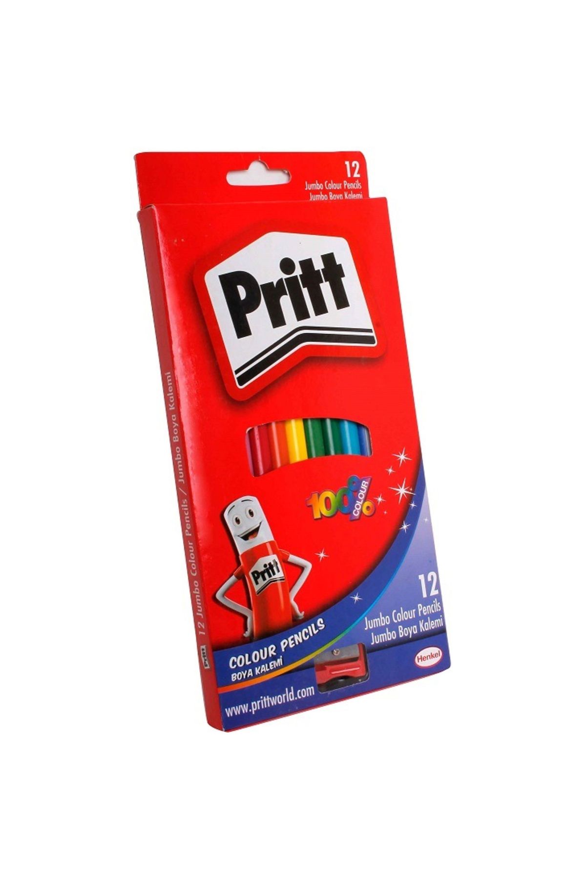 Pritt 12 Renk Jumbo Kuru Boya Tam Boy 1219733