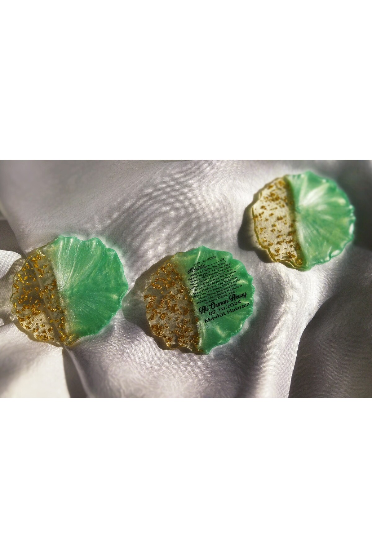 ErenAksesuar Yeşil Epoksi Magnet 10 Adet Sünnet Doğum Günü Mevlüt Söz Nişan Nikah Kına Düğün Kuran Hediyelik fotoğrafı 3 (önizleme)