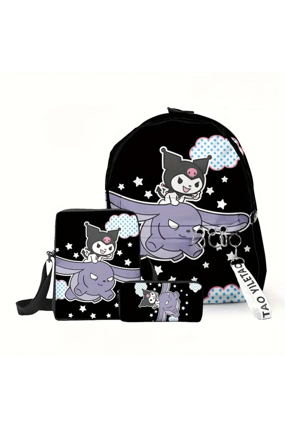 bundle island-3-Piece Children's Backpack Set with Kuromi Figures - Krm054 1