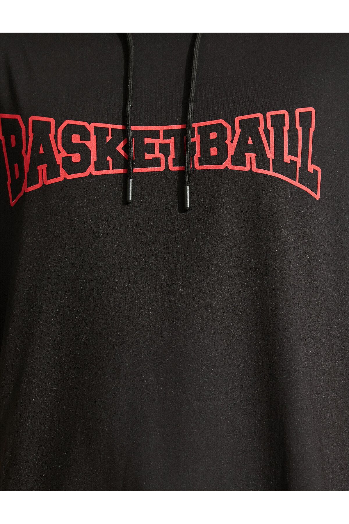 Koton-Basketball Printed Oversize T-Shirt Hooded 6