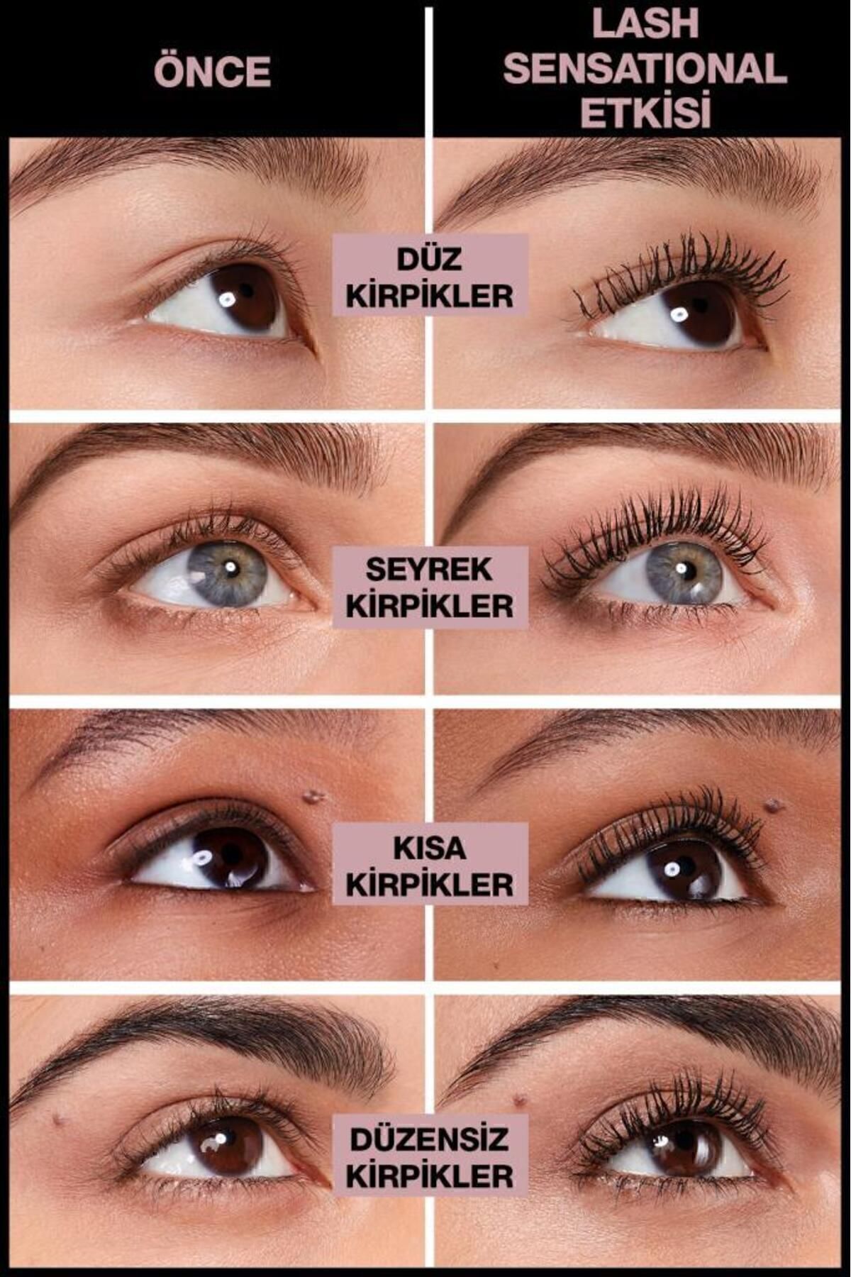 Maybelline New York Lash Sensational Yelpaze Etkili Intense Black Maskara - Ekstra Siyah