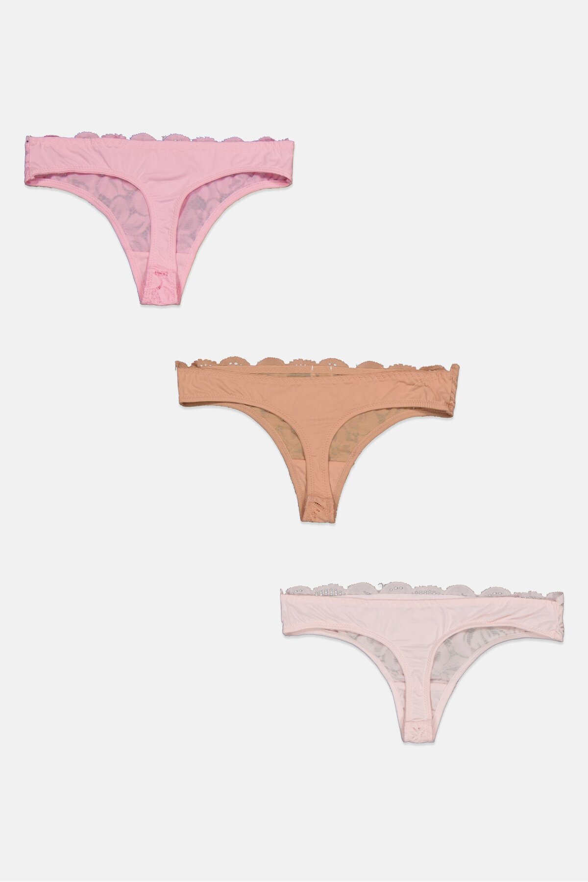 Bcbgeneration-Women 3 Pieces Textured Lace Panty, Pink 2