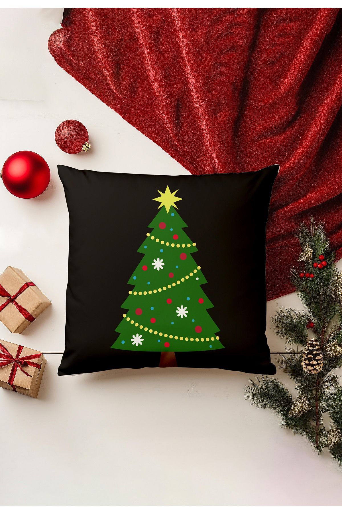 Filamente-Christmas Themed Throw Pillow Cover / Christmas - Christmas Cushion Cover (Double-Sided Printed - Hidden Zipper) 1