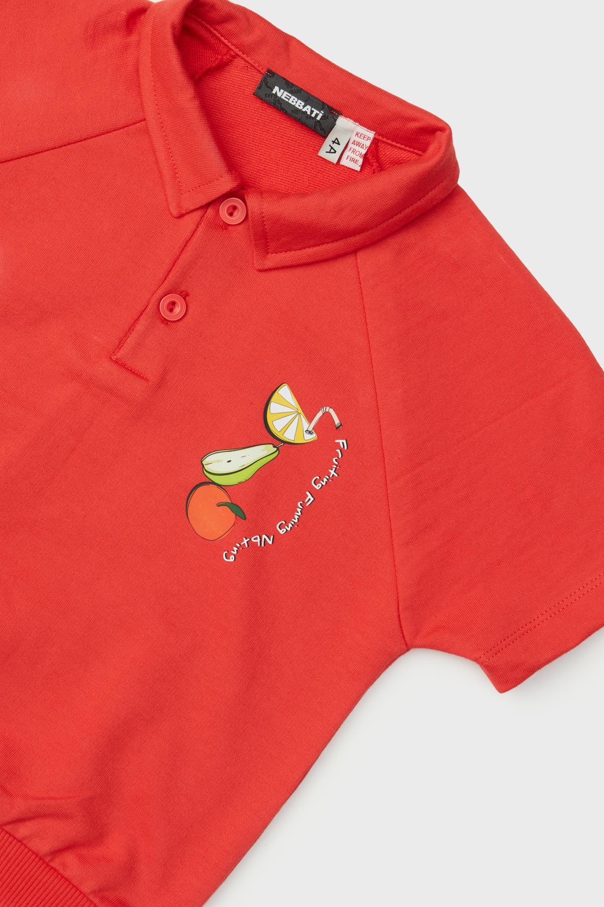 پولوشرت پسرانه راسته آستین استاندارد | نباتی Nebbati 24SS1NB3418 - تصویر 7