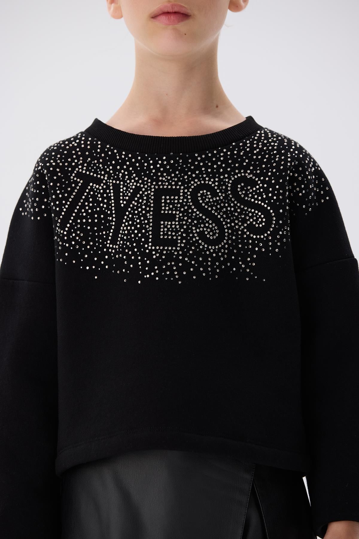 Tyess-Bg Store Girls' Black Sweatshirt 3