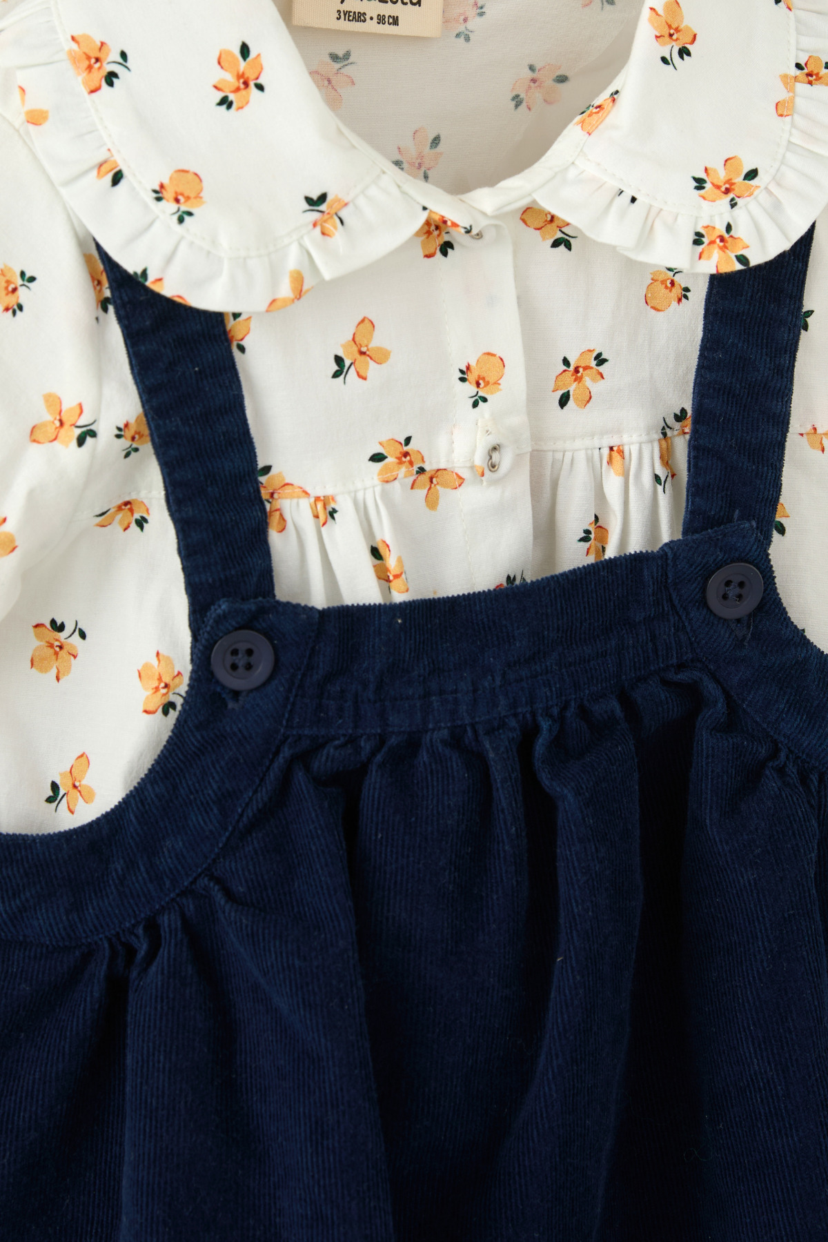 Maya And Luca Kız Çocuk İkili Takım Jile Gömlek Çiçekli %100 Pamuk fotoğrafı 3 (önizleme)