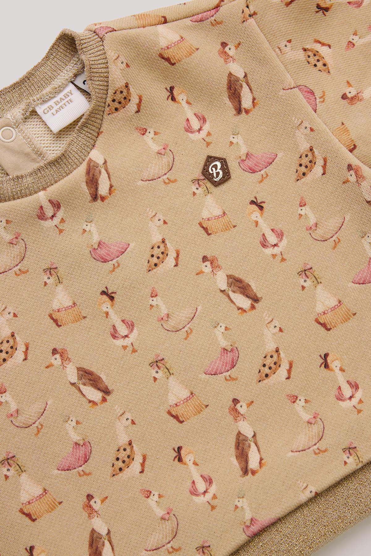 Layette BG Store Kız Bebek Desenli Sweatshirt fotoğrafı 3 (önizleme)