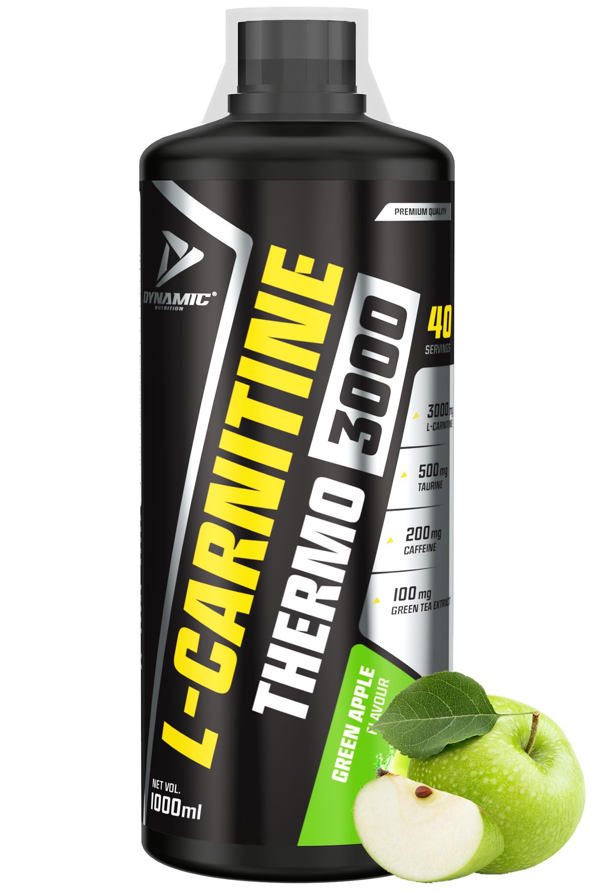 Dynamic Nutrition L-carnitine Thermo 3000 - 1000 ml - Yeşil Elma Aromalı - 40 Servis - L-karnitin