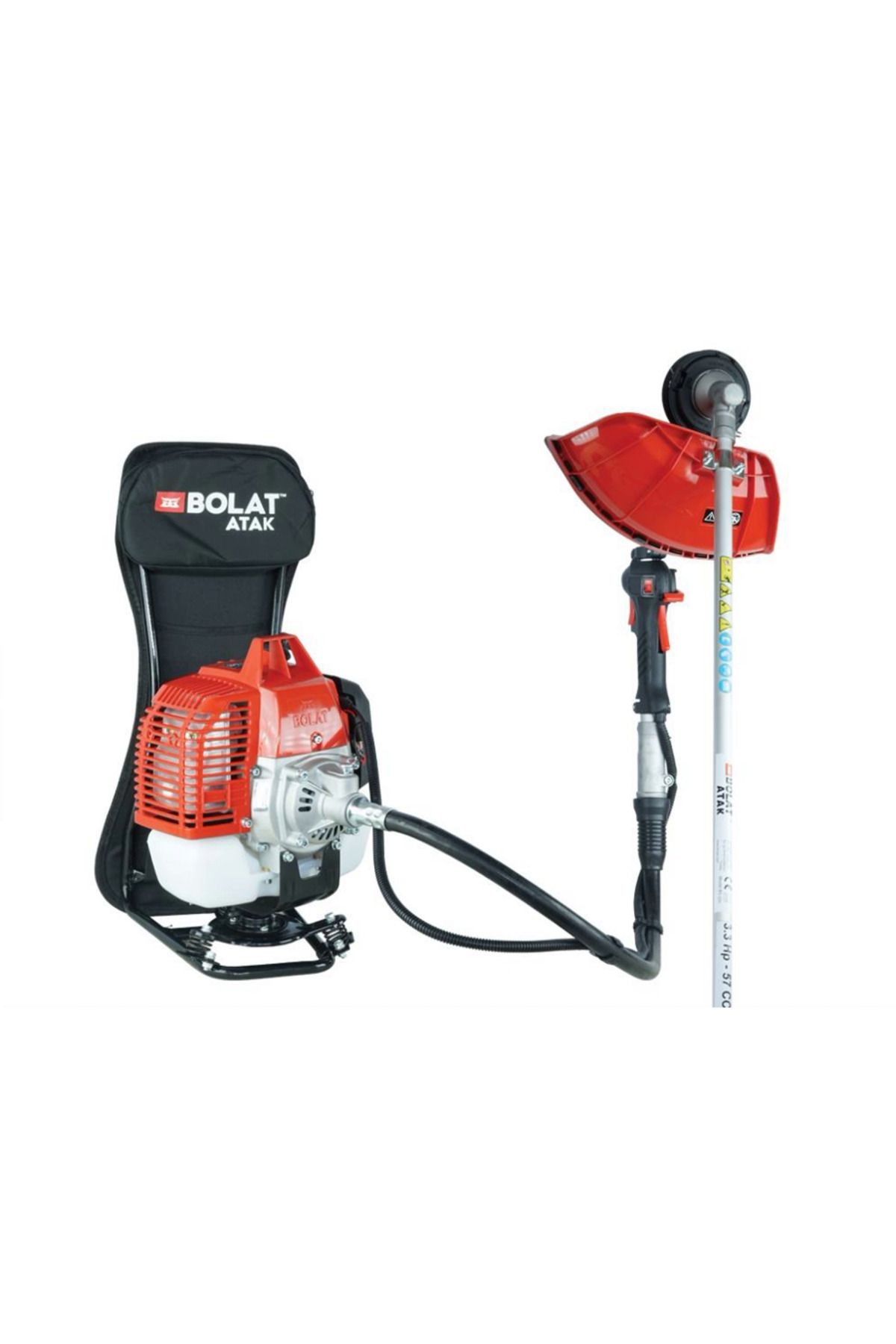 BOLAT BS 570 Atak 3.3bg 2.46kW 57cc 11.4kg Sırt Tip Benzin Motorlu Ot Biçme Tırpanı