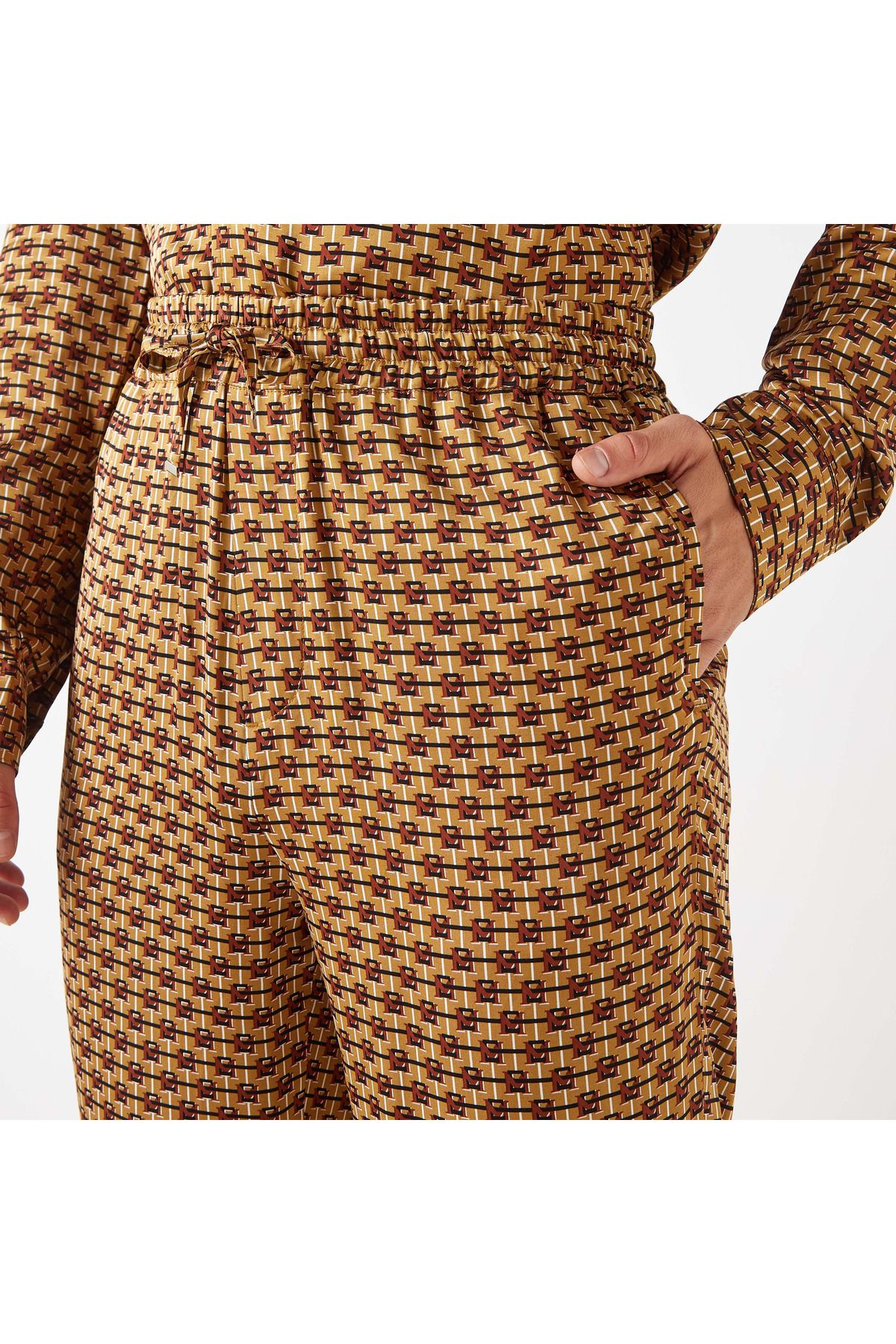 Emperor-Emperor All-Over Print Pants with Drawstring Closure and Pockets 4