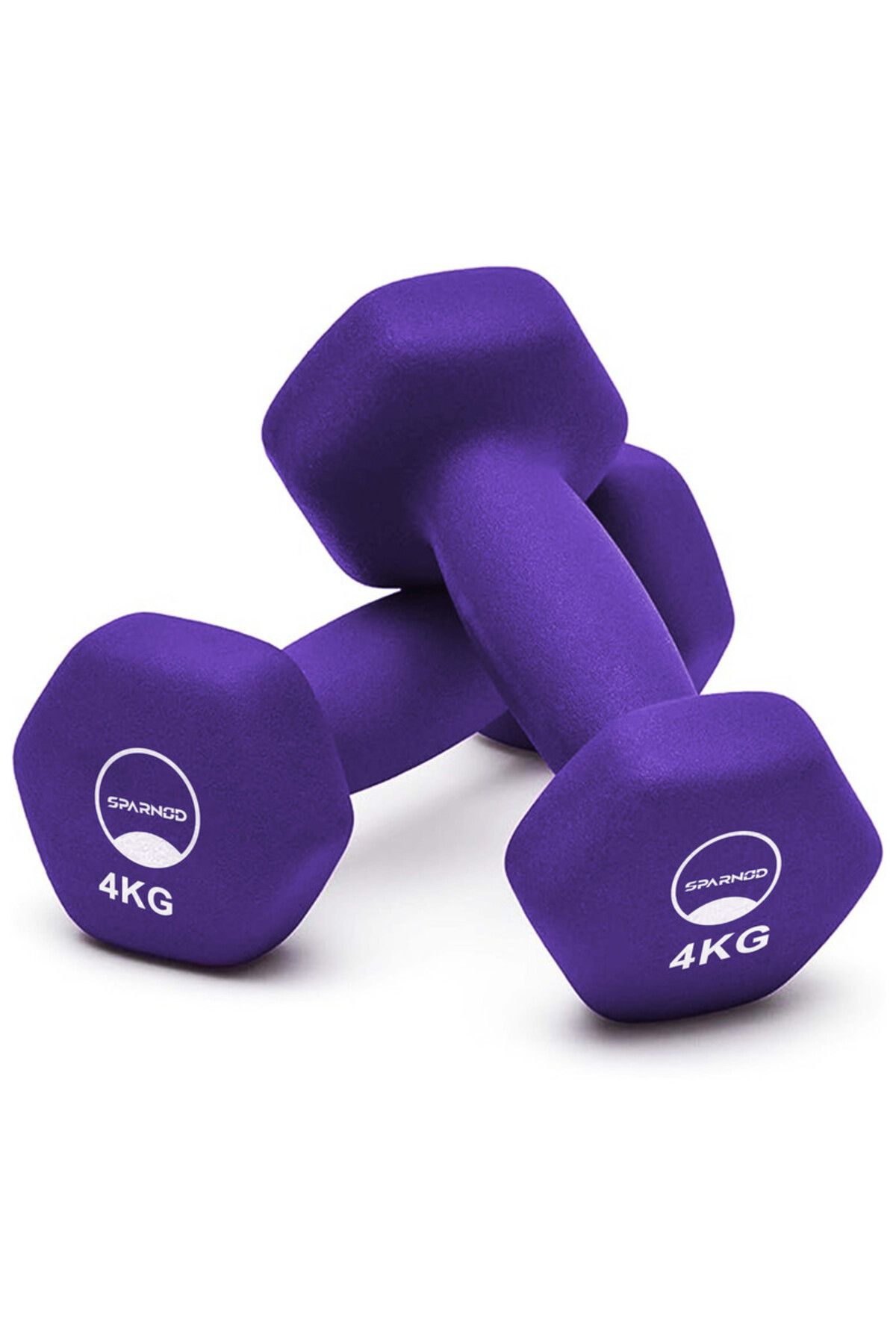 Sparnod Fitness-4Kg Pair Purple Cast Iron Hex Dumbbells, Non-Slip, Rubber Coated, (SDN-4_PAIR) 1