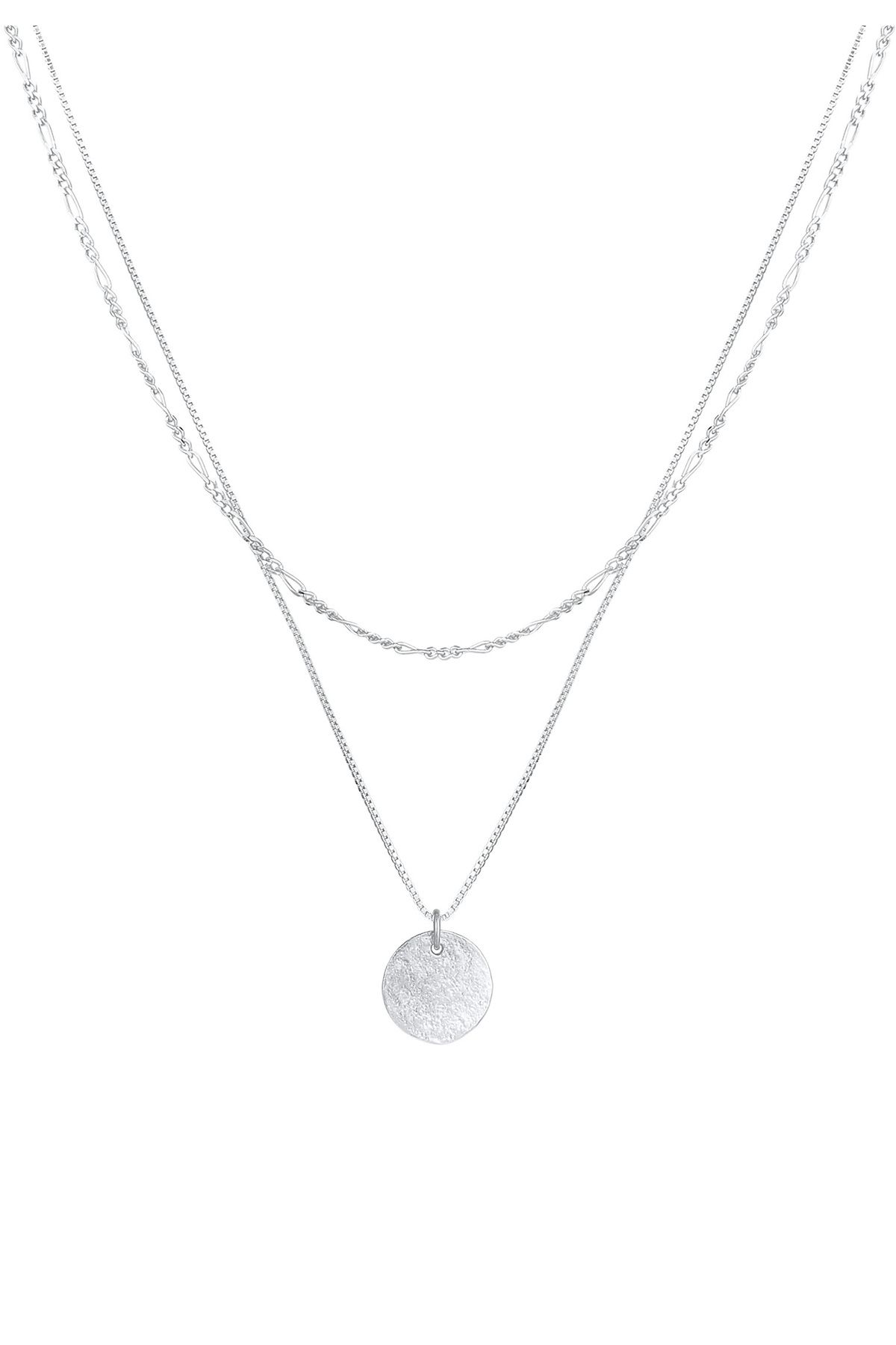 ELLI-Halskette Damen Layer Plate Anhänger Boho in 925 Sterling Silber 2
