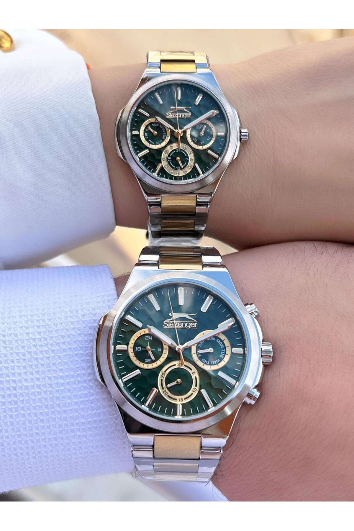 Slazenger Bay Ve Çelik Kordon Çiftlere Özel 3 Atm Suya Dayanıklı