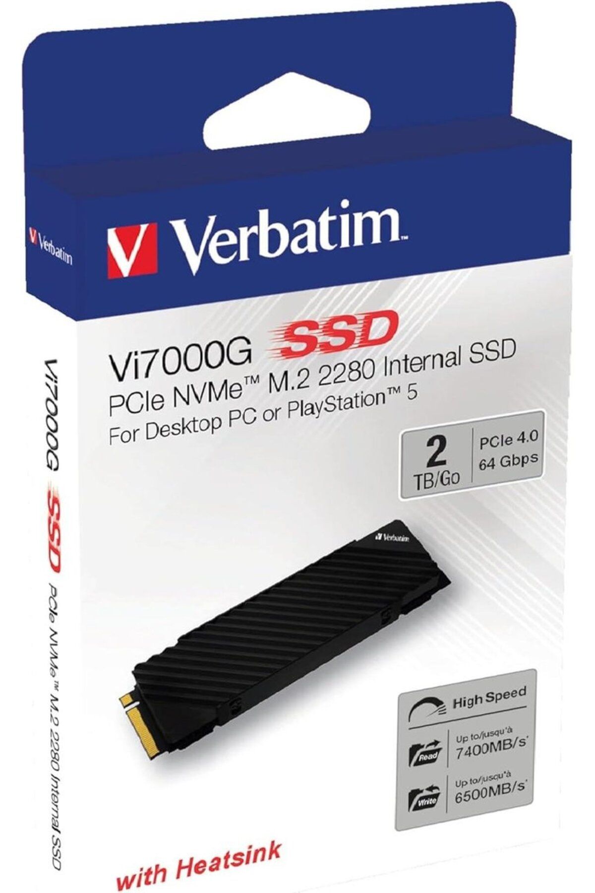 Verbatim Vi7000G 2TB 7400MB-6700MB M.2 NVMe PCIe Gen 4 SSD