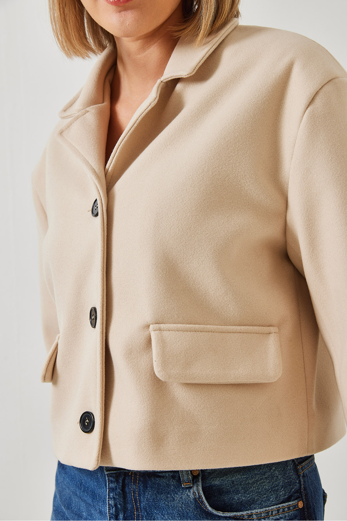 Bianco Lucci  Kadın Kısa Crop Ceket 2624 60261013 - Görsel 5