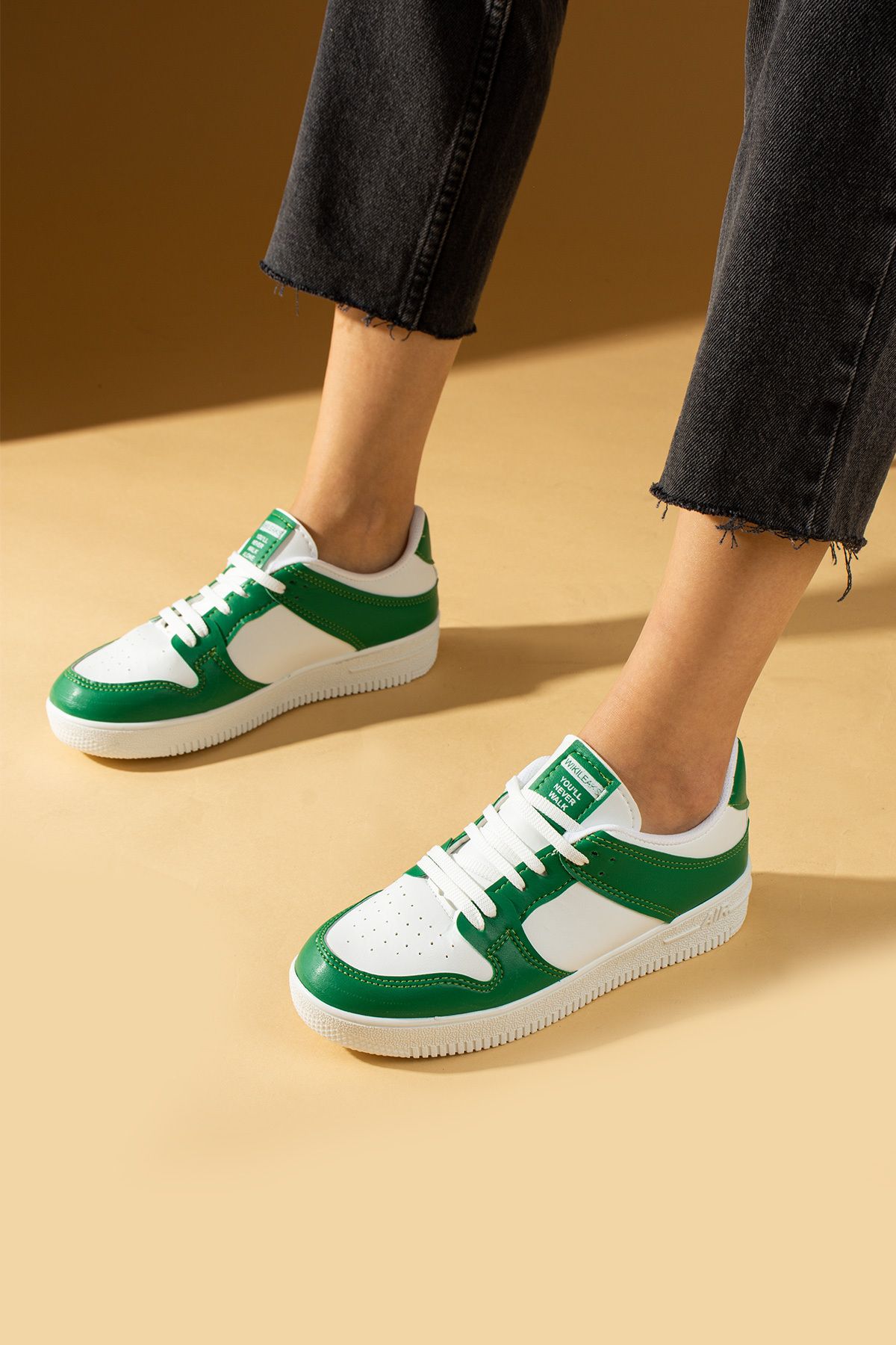 Pembe Potin-New Season Women's White Green Sneaker Casual Comfortable Sole Sneakers 1