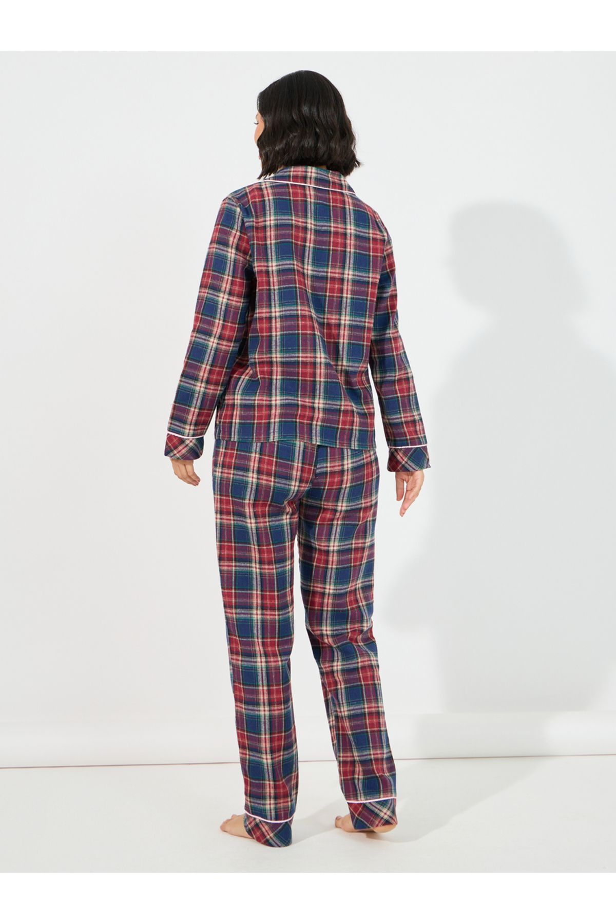 Styli-Checked Button Through Shirt & Pyjama Set 4