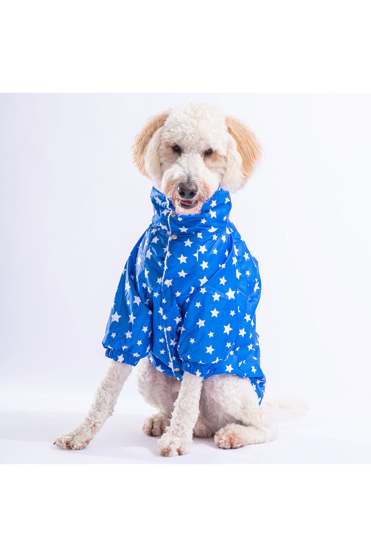 Pawstar-Blue Stars Medium and Large Breed Dog Coat Dog Raincoat Dog Suit Dog Outfit 3